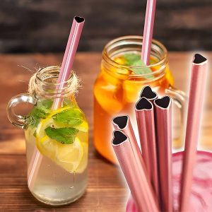 Romantiline roosa südamekujuline korduvkasutatav kõrs | HEARTSTRAW